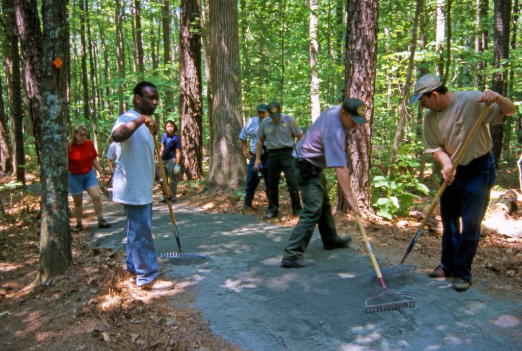 trail volunteers at William B. Umstead State Park