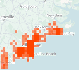 Photo showing the native range of the Venus Flytrap